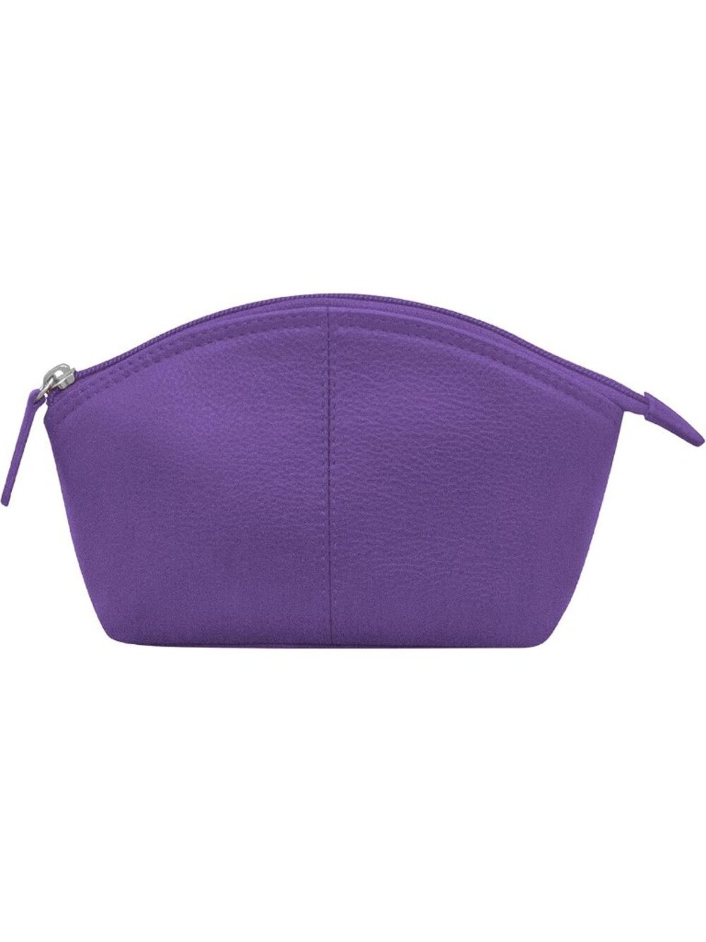 Genuine Leather RFID Blocking Makeup Pouch - Stylish Purple Cosmetic Bag